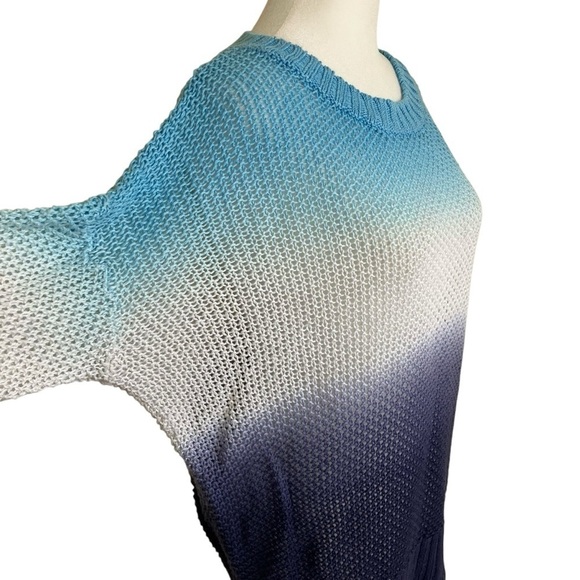 J. Crew Dip Dyed Beach Sweater Linen Crewneck Open Knit Coastal Relaxed Resort S - Picture 10 of 16